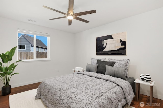 11950 SE 253rd St, Kent, WA 98030 - bedroom with wood finished floors and ceiling fan