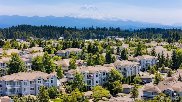 6409 Hazel Ln SE Unit H, Auburn, WA 98092 - aerial perspective of suburban area featuring a heavily wooded area and mountains