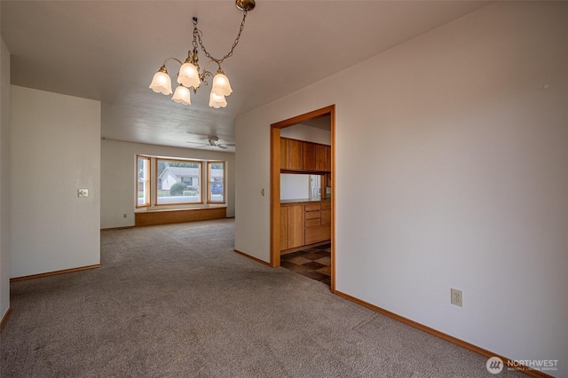 1312 Welch Ave, Wenatchee, WA 98801 - unfurnished room with a chandelier and carpet floors