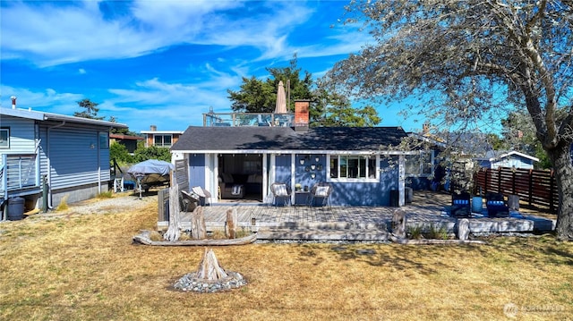 724 Walters Ln, Point Roberts, WA 98281 - rear view of property featuring a chimney and a patio area