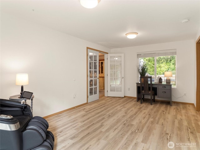 15428 Bornstein Ln SE, Yelm, WA 98597 - office area with light wood finished floors and french doors