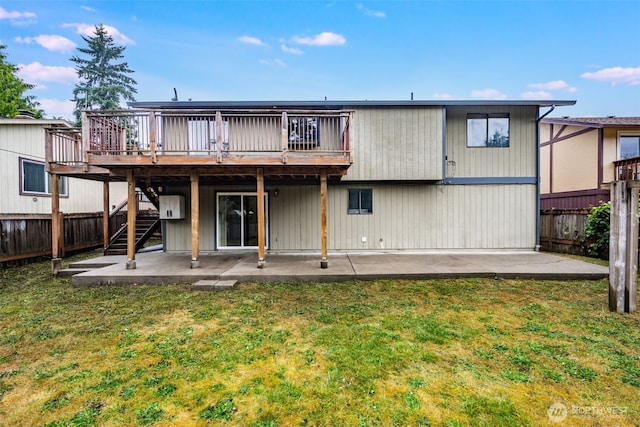 31107 11th Pl SW, Federal Way, WA 98023 - back of property featuring a patio area, a deck, a fenced backyard, and stairs
