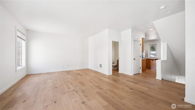 208 Sagebrook Ln, Cle Elum, WA 98922 - unfurnished living room with light wood-style flooring and recessed lighting