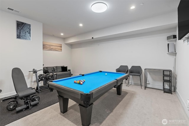 26637 NE Boyd Way Unit 102, Duvall, WA 98019 - rec room featuring recessed lighting, pool table, and carpet