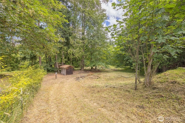 71 Waggler Way, Sequim, WA 98382 - view of yard featuring a storage unit