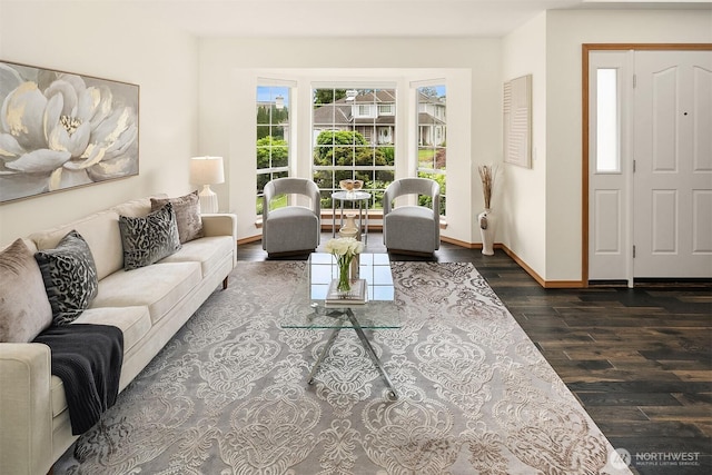 12820 SE 243rd St, Kent, WA 98030 - living area with dark wood finished floors and baseboards