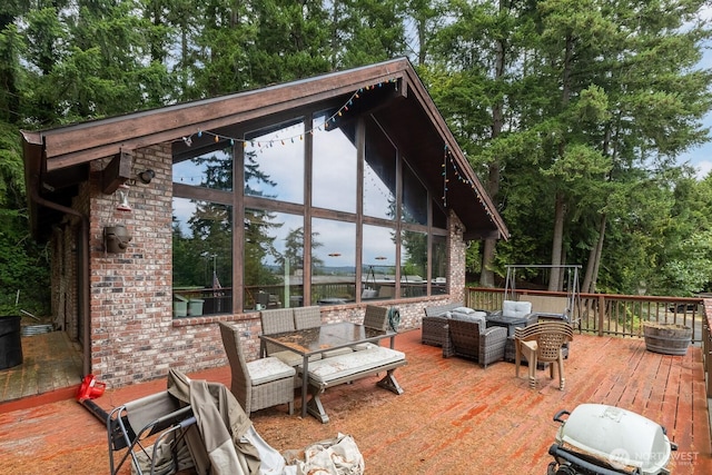 1927 SE Maple Dr, Chehalis, WA 98532 - wooden terrace with an outdoor living space