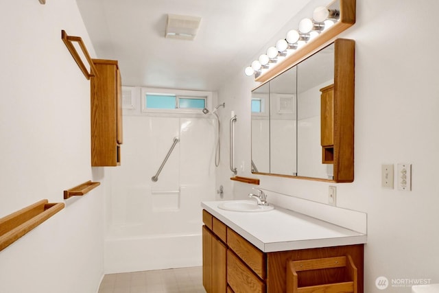 4210 Lakeway Dr, Bellingham, WA 98229 - bathroom with vanity and shower / bath combination