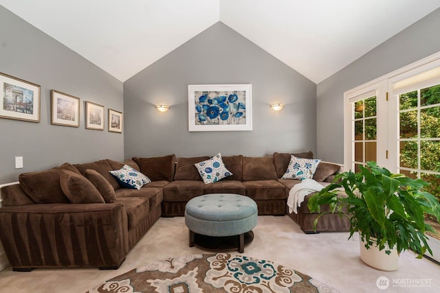 2444 220th Pl NE, Sammamish, WA 98074 - living room with light carpet and vaulted ceiling