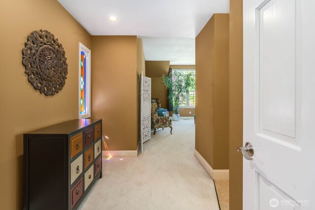 2444 220th Pl NE, Sammamish, WA 98074 - corridor featuring light carpet and recessed lighting