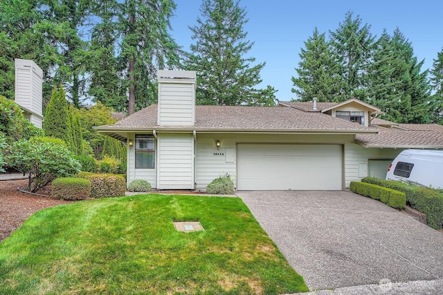 16142 SE 33rd Ln, Unit Bellevue, WA 98008 - view of front of property featuring an attached garage, concrete driveway, a front yard, and roof with shingles