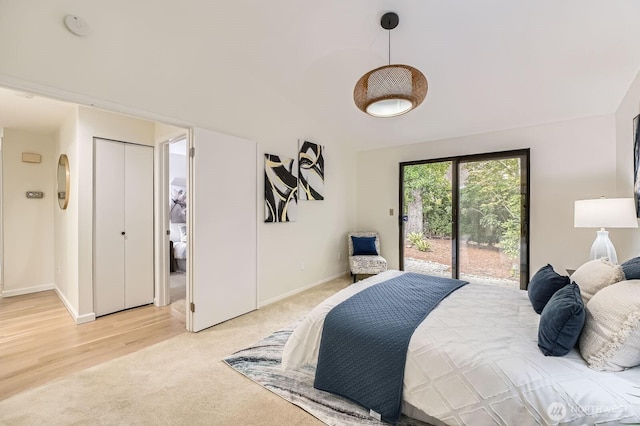 16142 SE 33rd Ln, Unit Bellevue, WA 98008 - bedroom featuring access to outside and light colored carpet
