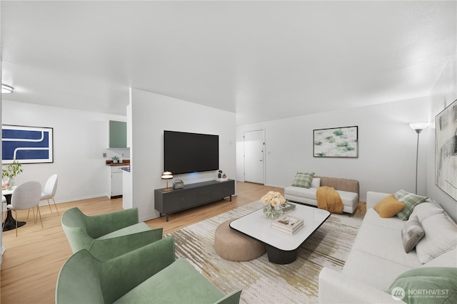 7021 Sand Point Way NE Unit B201, Seattle, WA 98115 - living room featuring light wood finished floors