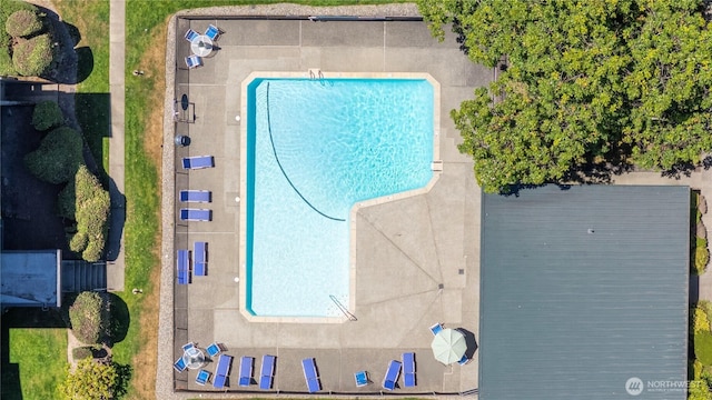 7021 Sand Point Way NE Unit B201, Seattle, WA 98115 - bird's eye view of a pool area