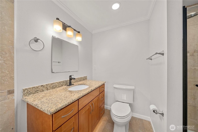 4248 A St SE Unit 423, Auburn, WA 98002 - bathroom featuring crown molding, vanity, and tile patterned floors