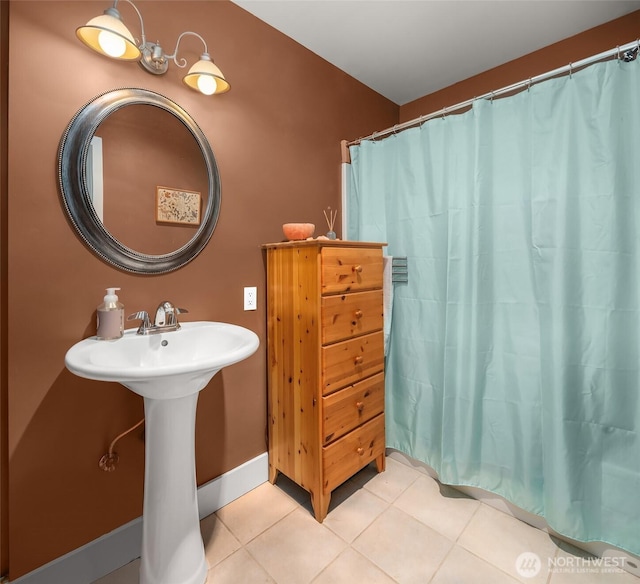 11212 SW 125th St, Vashon, WA 98070 - full bath featuring tile patterned floors and curtained shower