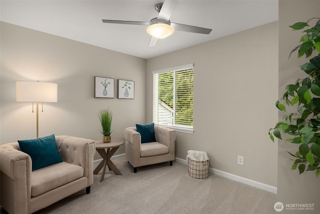 23501 112th Ave SE Unit F103, Kent, WA 98031 - sitting room featuring carpet and a ceiling fan