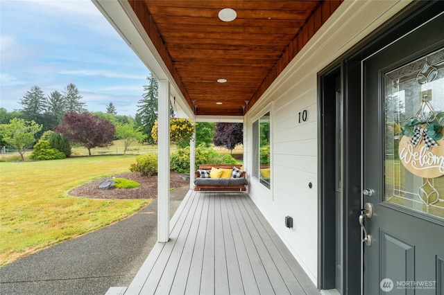 10 Legacy Ln, Elma, WA 98541 - wooden porch with a lawn