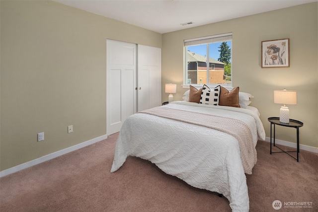 15230 Kayla St SE, Yelm, WA 98597 - bedroom featuring light carpet and a closet