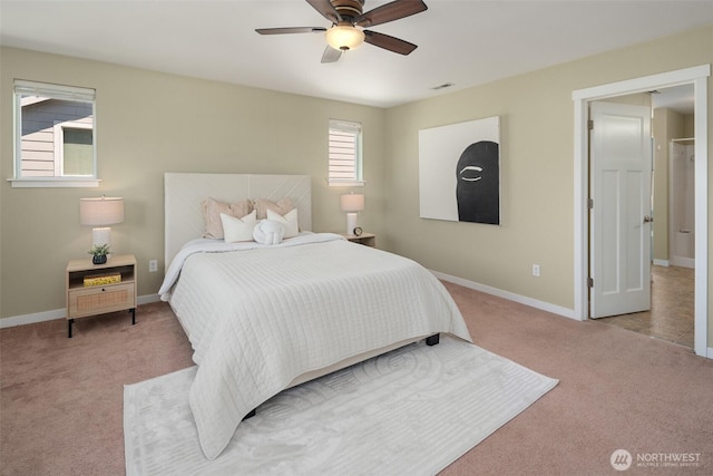 15230 Kayla St SE, Yelm, WA 98597 - carpeted bedroom featuring baseboards and ceiling fan