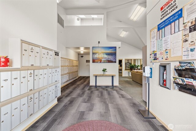 12618 109th Ct NE Unit H102, Kirkland, WA 98034 - hall featuring mail area and high vaulted ceiling