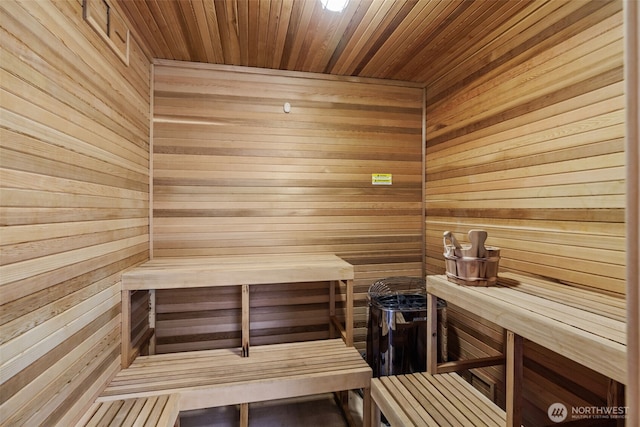 12618 109th Ct NE Unit H102, Kirkland, WA 98034 - sauna / steam room with wooden walls and wood ceiling