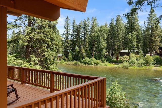 18725 River Rd, Leavenworth, WA 98826 - wooden deck with a water view