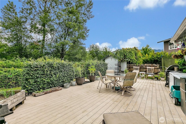 223 Nugget Rd, Gold Bar, WA 98251 - wooden terrace with outdoor dining area