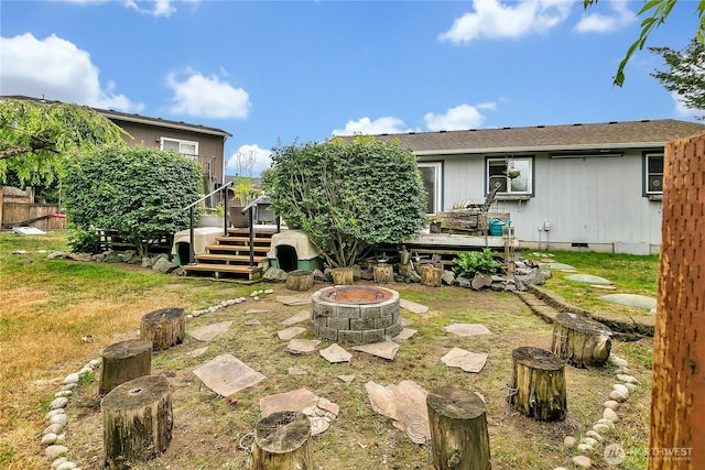 223 Nugget Rd, Gold Bar, WA 98251 - view of yard featuring a fire pit