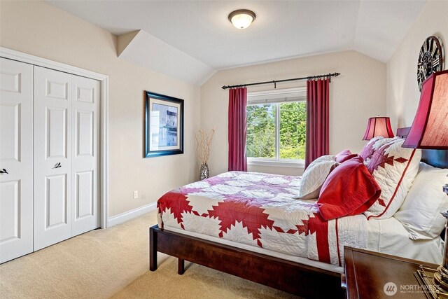 4569 162nd Ln SE, Bellevue, WA 98006 - carpeted bedroom with lofted ceiling and a closet