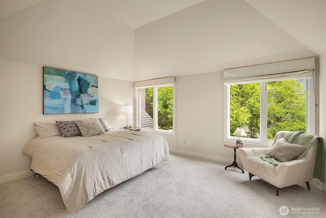 1732 Bellevue Way NE, Bellevue, WA 98004 - bedroom with light colored carpet and high vaulted ceiling