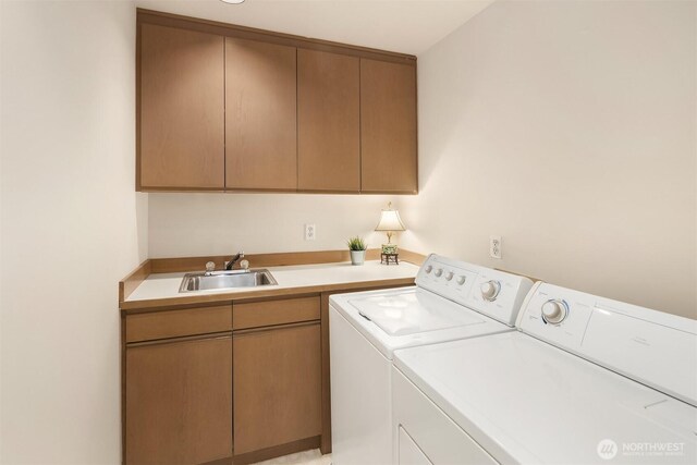 1732 Bellevue Way NE, Bellevue, WA 98004 - washroom with washer and clothes dryer and cabinet space