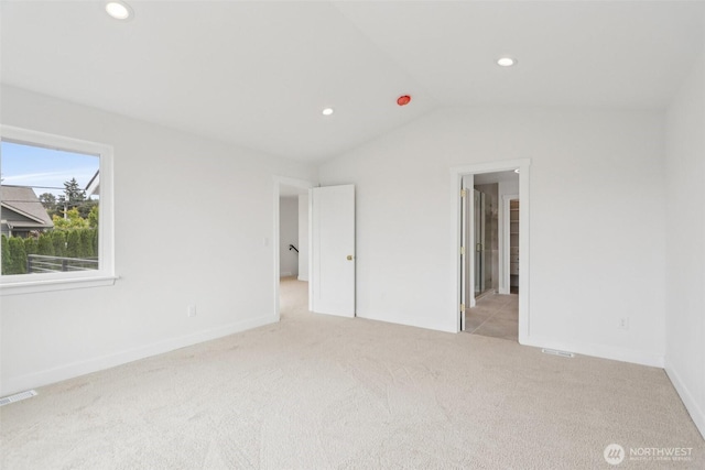 3102 44th Ave NE, Tacoma, WA 98422 - unfurnished bedroom with carpet, recessed lighting, and lofted ceiling