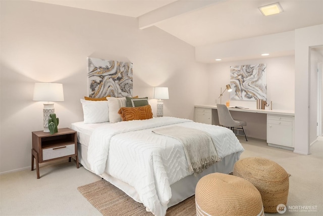 4148 Boulevard Pl, Mercer Island, WA 98040 - bedroom featuring light carpet and built in study area