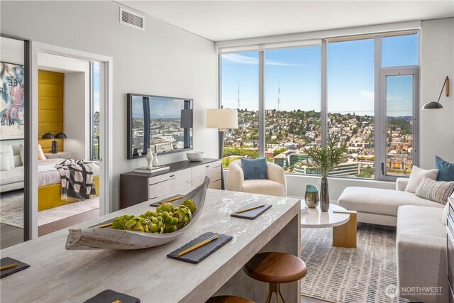 2510 6th Ave Unit 2809, Seattle, WA 98121 - living area with expansive windows