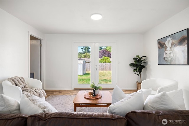 6819 Braker Way, Lynden, WA 98264 - living area with wood finished floors and french doors