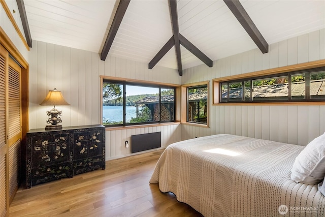 512 Broken Point Rd, Shaw Island, WA 98286 - bedroom with wood finished floors and wooden walls