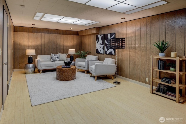 15025 SE 22nd St, Bellevue, WA 98007 - living room with wooden walls and wood finished floors