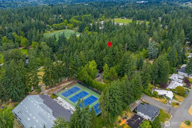 15025 SE 22nd St, Bellevue, WA 98007 - aerial view of property's location featuring a heavily wooded area