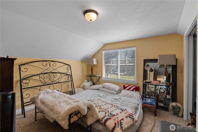 658 Okanogan Ave, Wenatchee, WA 98801 - bedroom featuring carpet flooring and vaulted ceiling