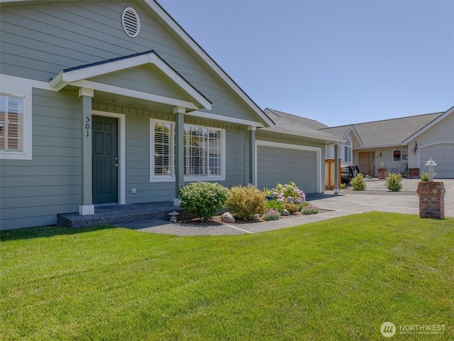 501 Summer Breeze Ln, Sequim, WA 98382 - view of front of home with a garage, a front yard, and driveway