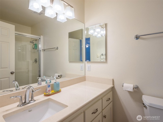 501 Summer Breeze Ln, Sequim, WA 98382 - bathroom with vanity and an enclosed shower