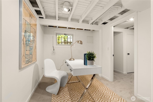 1515 2nd Ave W, Seattle, WA 98119 - office area with light colored carpet and beamed ceiling