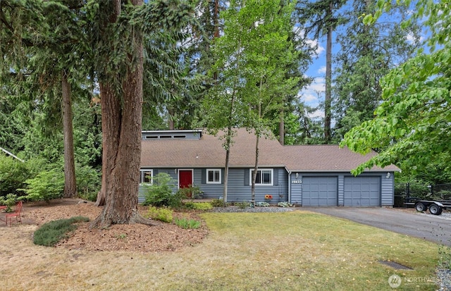 19833 95th Ave NE, Bothell, WA 98011 - ranch-style house featuring asphalt driveway, a garage, and a shingled roof