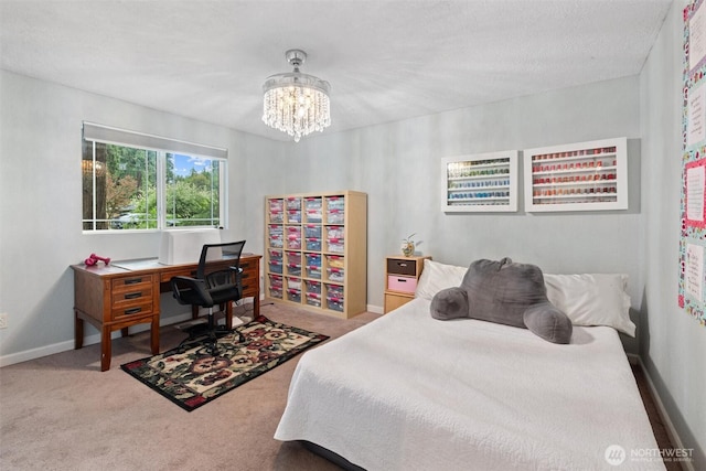 19833 95th Ave NE, Bothell, WA 98011 - bedroom with a chandelier, carpet, and an office area