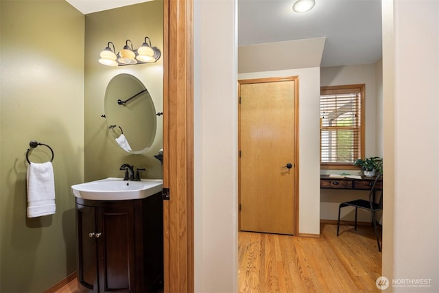 3120 Tanglewood Ln, Bellingham, WA 98226 - bathroom with wood finished floors and vanity