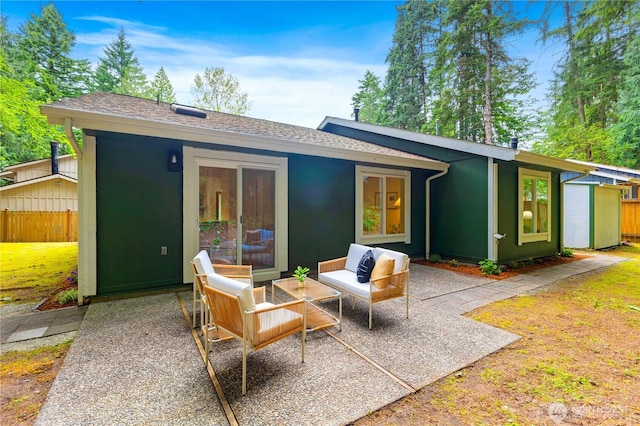 14703 121st Ct NE, Kirkland, WA 98034 - back of house with a patio area and roof with shingles
