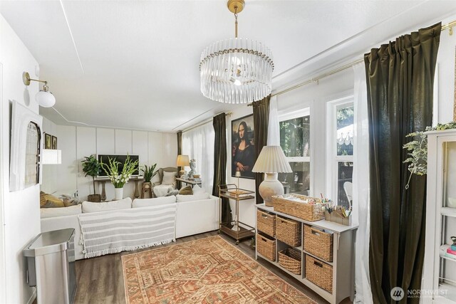 15922 Lindsay Rd SE, Yelm, WA 98597 - sitting room featuring a chandelier and wood finished floors