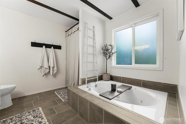 15922 Lindsay Rd SE, Yelm, WA 98597 - full bath featuring a jetted tub and a shower with curtain