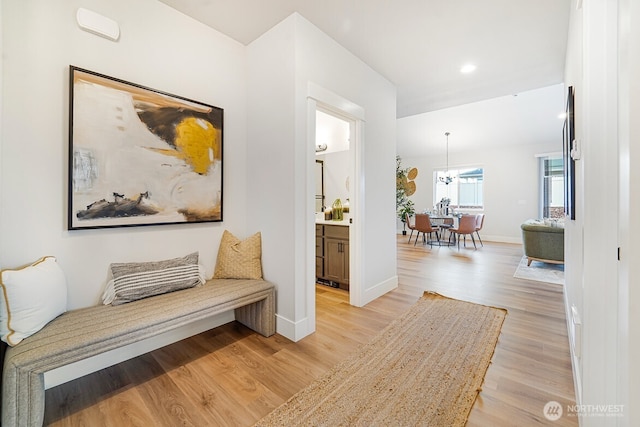 5738 S Zabo Rd, Spokane, WA 99224 - hall featuring light wood-type flooring and recessed lighting